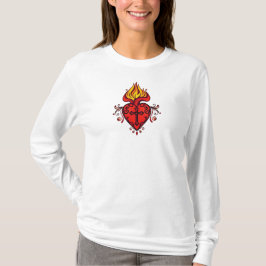 カトリック女性の聖心ロングスリーブTシャツ Tシャツ