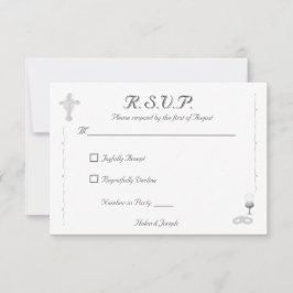 カトリック婚礼返信ハガキ「Nuptial Grace」 出欠カード