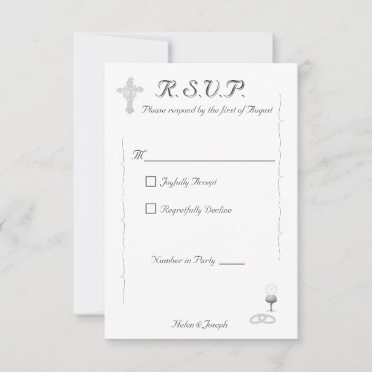 カトリック婚礼返信ハガキ「Nuptial Grace」 出欠カード (正面)