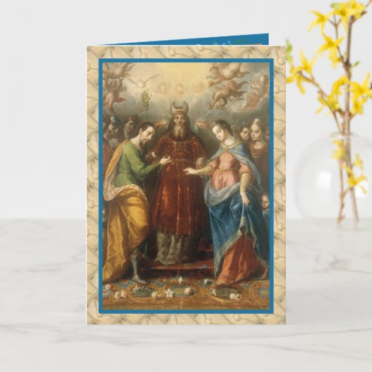 カトリック婚約宗教祈りの言葉ヴィンテージ カード (黄色い花)