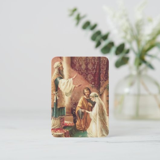 カトリック婚約結婚式の引き出物神聖カード 名刺 (スタンド正面)