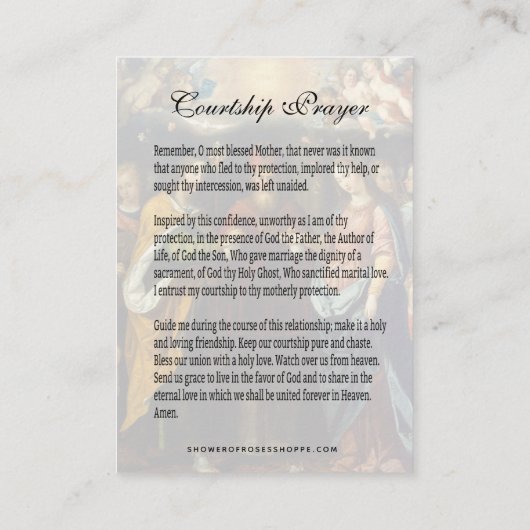 カトリック婚約結婚求愛祈りの言葉 エンクロージャーカード (裏面)