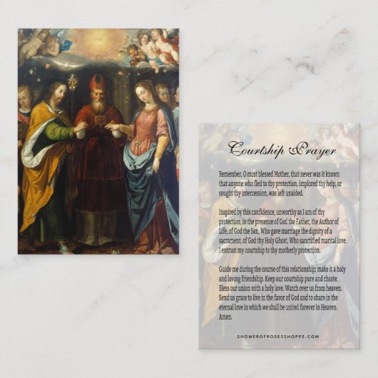 カトリック婚約結婚求愛祈りの言葉 エンクロージャーカード (正面/裏面)