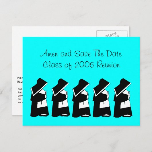 カトリック学校懇親会日付修道院を保存カスタムする 案内ポストカード (正面/裏面)