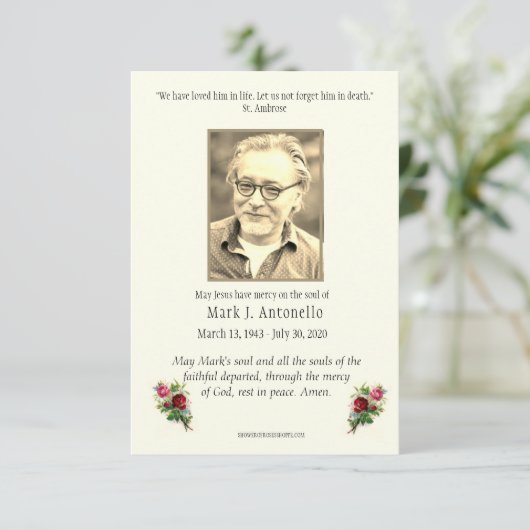 カトリック宗教イエス悔やみや弔慰葬儀 サンキューカード (スタンド正面)