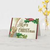 カトリック宗教ヴァージンメアリーベビーイエスホリー カード (黄色い花)