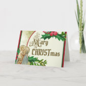 カトリック宗教ヴァージンメアリーベビーイエスホリー カード (正面)