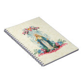 カトリック宗教ヴァージンメアリーヴィンテージフローラ ノートブック (右側)