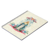 カトリック宗教ヴァージンメアリーヴィンテージフローラ ノートブック (左側)