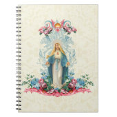 カトリック宗教ヴァージンメアリーヴィンテージフローラ ノートブック (正面)