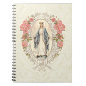 カトリック宗教ヴァージンメアリーヴィンテージフローラ ノートブック (正面)