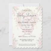 カトリック宗教ヴィンテージベビーフローラ赤ちゃんシャワー 招待状 (裏面)