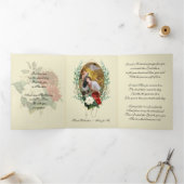 カトリック宗教ヴィンテージ聖バレンタイン祈りの言葉 三つ折りクリスマスカード (内部)