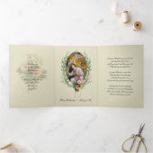 カトリック宗教ヴィンテージ聖バレンタイン祈りの言葉 三つ折りクリスマスカード (内部)