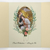 カトリック宗教ヴィンテージ聖バレンタイン祈りの言葉 三つ折りクリスマスカード (内部中)