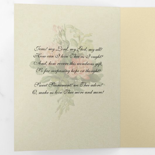 カトリック宗教ヴィンテージ誕生日イエス祈りの言葉 三つ折りクリスマスカード (内部最初)