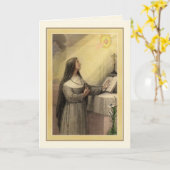 カトリック宗教修道女イエスの聖なるハート カード (黄色い花)