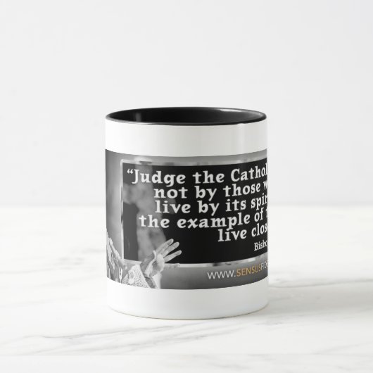 カトリック宗教引用文司教フルトンシェン マグカップ (中央)