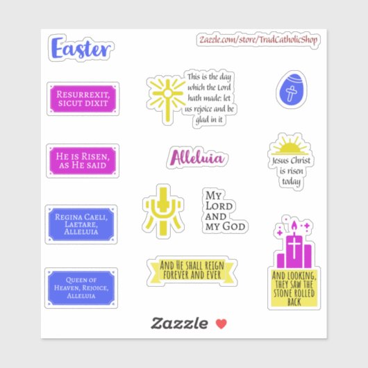カトリック宗教復活祭ラテカラフルンマス シール (シート)