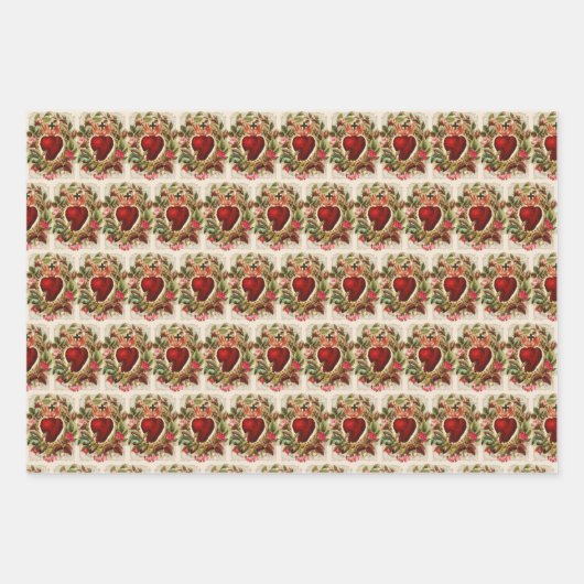 カトリック宗教聖なるハートイエスヴァージンマリア ラッピングペーパーシート (正面)