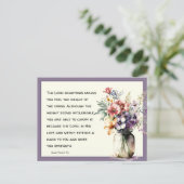 カトリック宗教聖パドレピオ引用文フローラ ポストカード (スタンド正面)