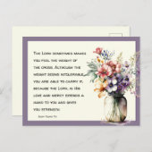 カトリック宗教聖パドレピオ引用文フローラ ポストカード (正面/裏面)