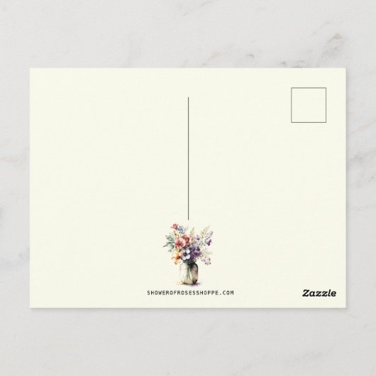 カトリック宗教聖パドレピオ引用文フローラ ポストカード (裏面)