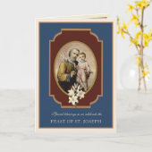 カトリック宗教聖ヨセフ饗宴祈りの言葉カード カード (黄色い花)