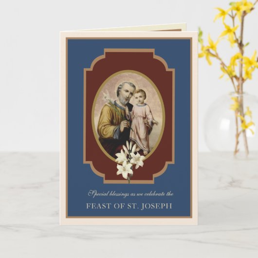 カトリック宗教聖ヨセフ饗宴祈りの言葉カード カード (黄色い花)