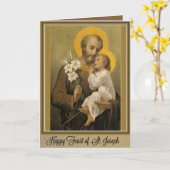 カトリック宗教聖ヨセフ饗宴祈りの言葉 カード (黄色い花)