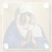 カトリック宗教賛美ヴァージンマリー金ゴールド ガラスコースター (裏面)