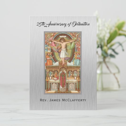 カトリック宣教師 叙任記念日招待 招待状 (スタンド正面)