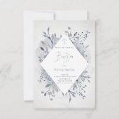 カトリック少年バプテスマほこりっぽい青い水色 招待状 (正面)