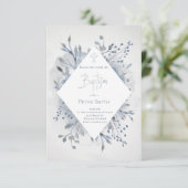 カトリック少年バプテスマほこりっぽい青い水色 招待状 (スタンド正面)