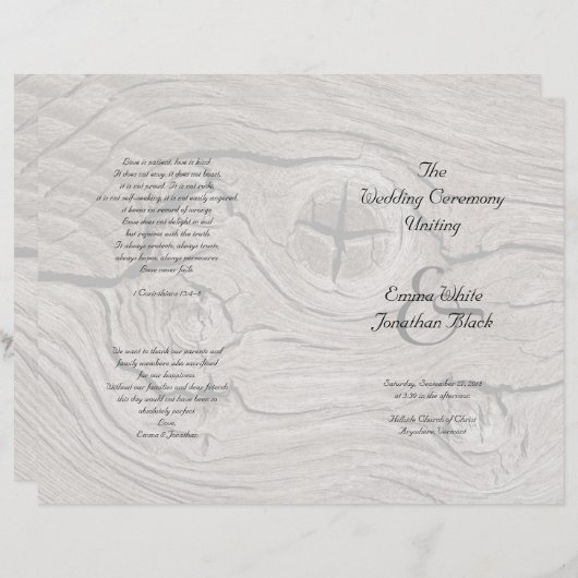 カトリック式木畳み結婚式 プログラム (正面/裏面)