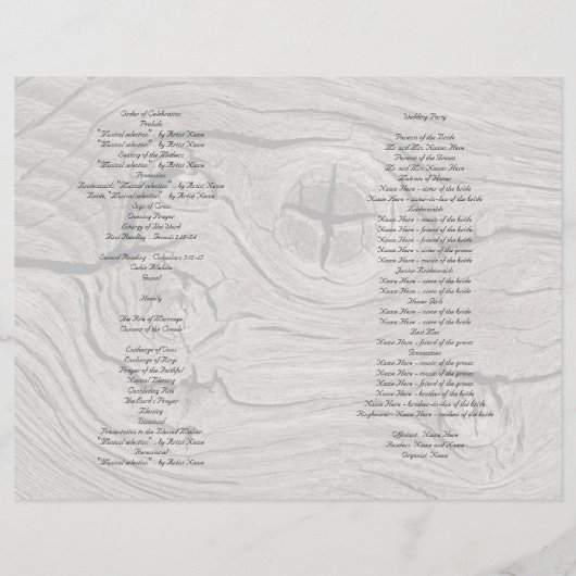 カトリック式木畳み結婚式 プログラム (裏面)