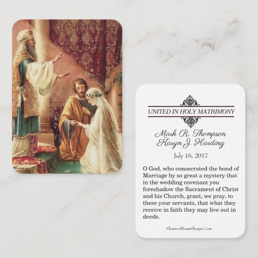 カトリック式結婚式 参加者へのギフト 聖カード プレイスカード (正面/裏面)