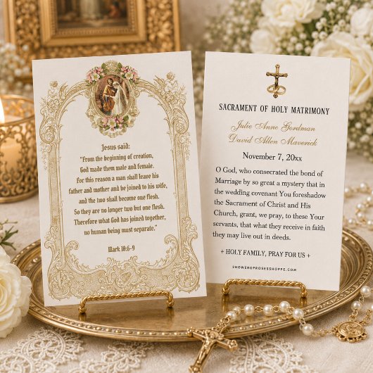 カトリック式結婚式 聖書 祈りのカード プレイスカード