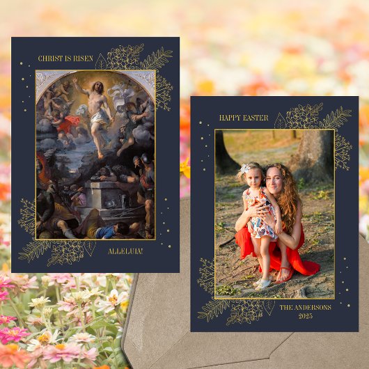 カトリック復活祭イエス復活家族写真 シーズンカード