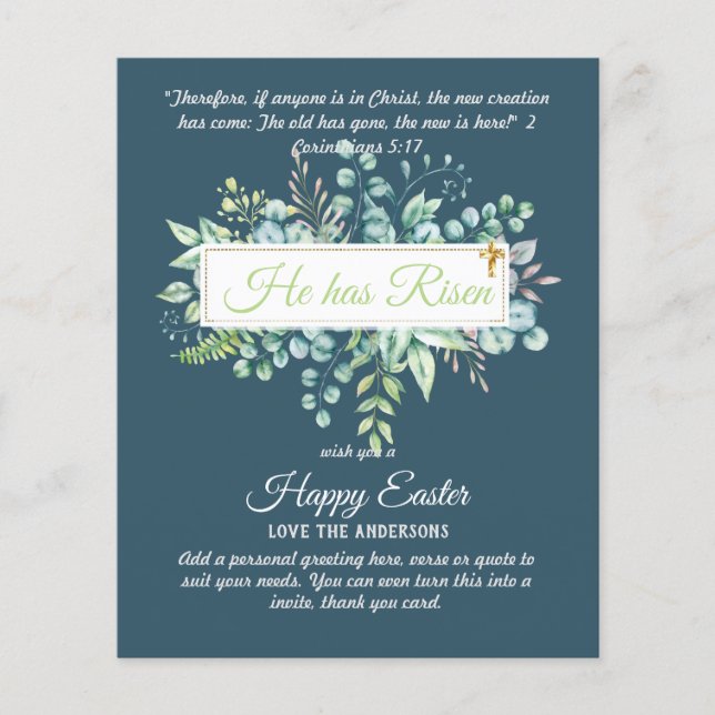 カトリック復活祭カード宗教聖句バイブル引用文 (正面)