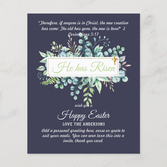 カトリック復活祭カード宗教聖句バイブル引用文 (正面)