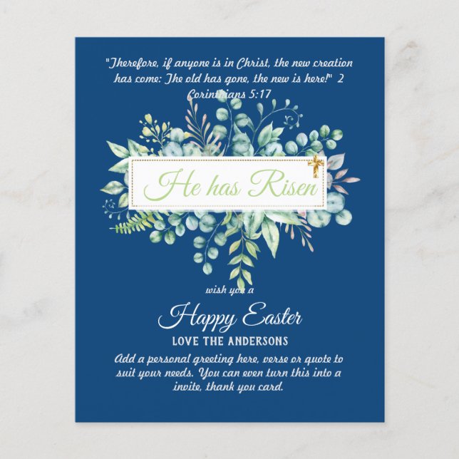 カトリック復活祭カード宗教聖句バイブル引用文 (正面)