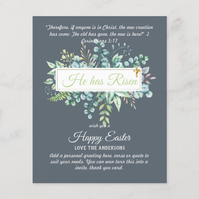 カトリック復活祭カード宗教聖句バイブル引用文 (正面)