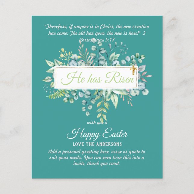 カトリック復活祭カード宗教聖句バイブル引用文 (正面)