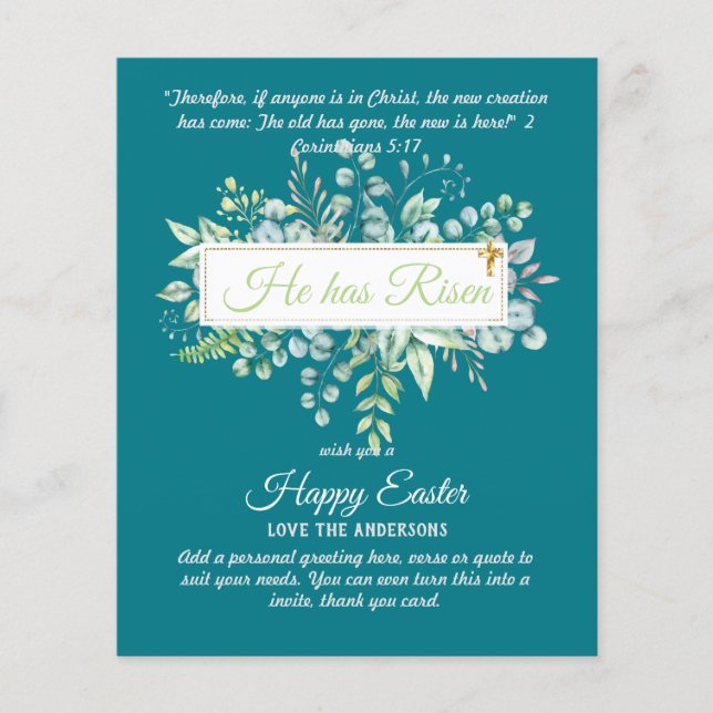 カトリック復活祭カード宗教聖句バイブル引用文 (正面)