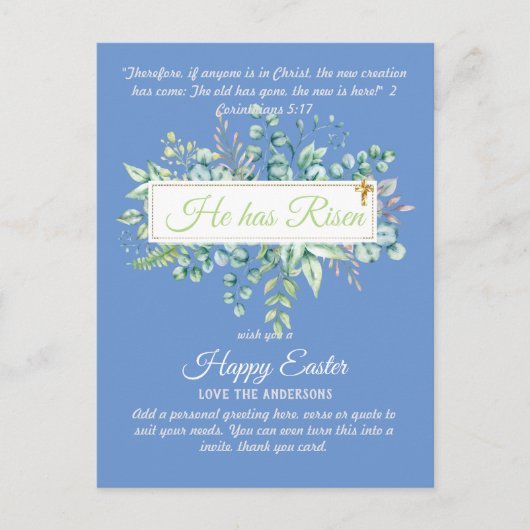 カトリック復活祭カード宗教聖句バイブル引用文 ポストカード (正面)