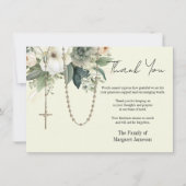 カトリック念珠フローラ葬儀の弔意悔やみや弔慰 サンキューカード (正面)