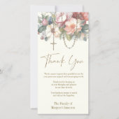 カトリック念珠フローラ葬儀の弔意悔やみや弔慰 サンキューカード (正面)