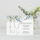 カトリック念珠フローラ葬儀の弔意悔やみや弔慰 サンキューカード (スタンド正面)