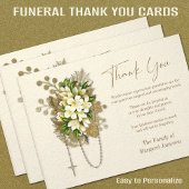 カトリック念珠フローラ葬儀の弔意悔やみや弔慰 サンキューカード